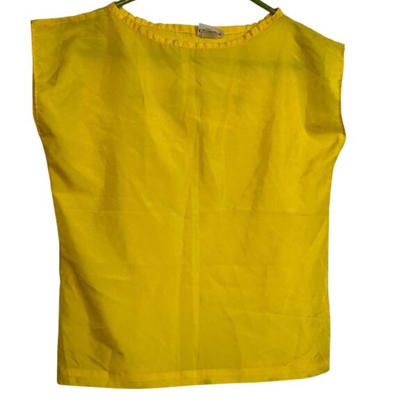 Vintage Cap Tree Women's Top S Yellow Short Sleeve Rayon - Picture 1 of 5